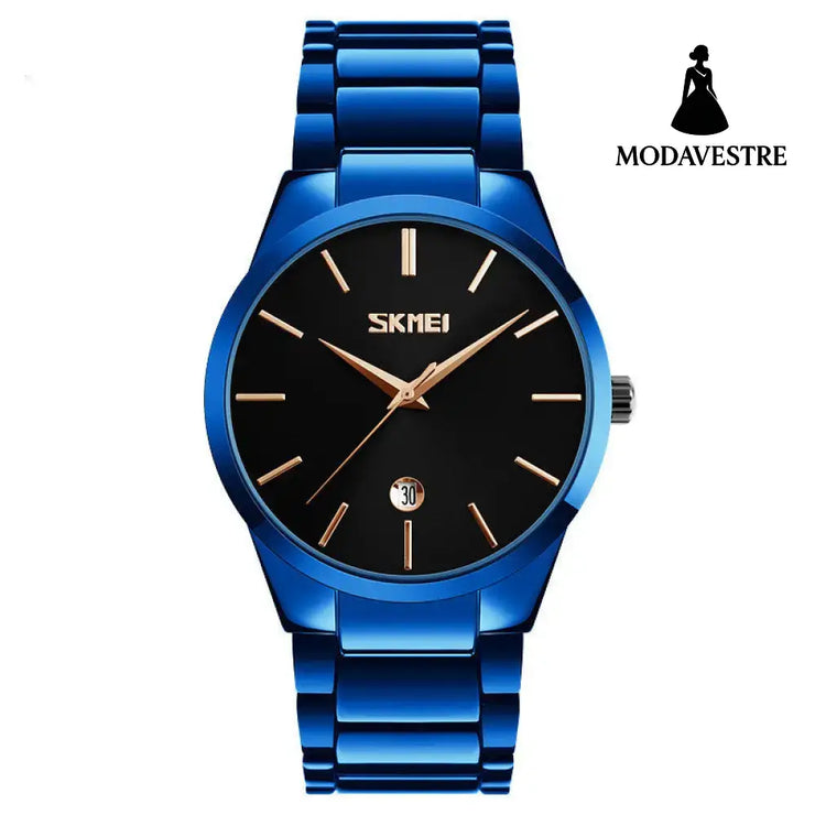 Moment Beauty Fashion Men’s Brand Watch Waterproof Korean Style Trendy Steel Band Quartz Watch E