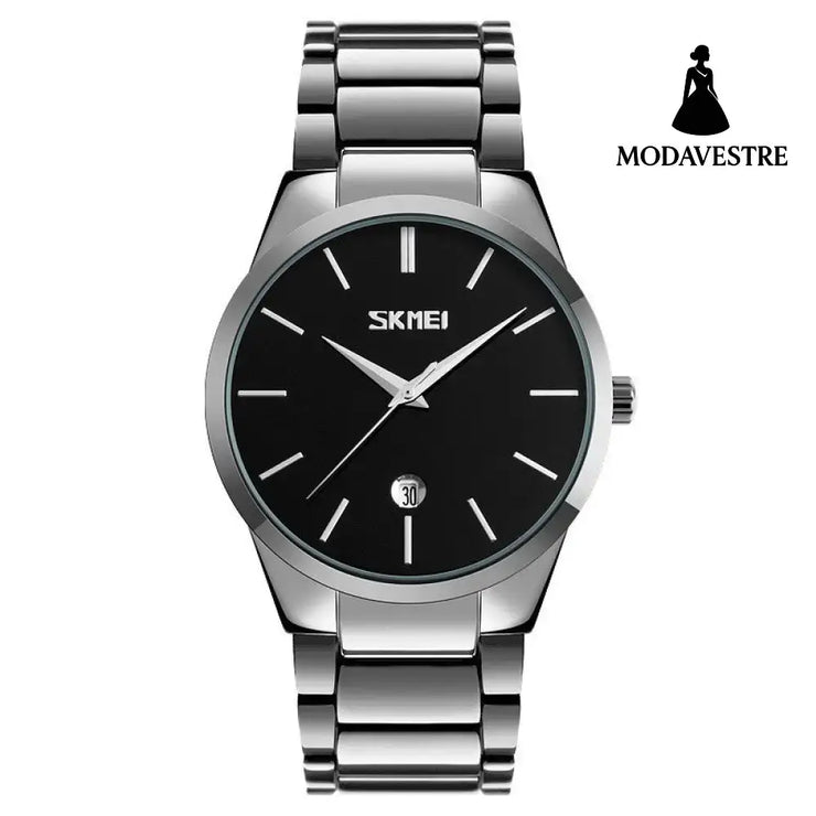 Moment Beauty Fashion Men’s Brand Watch Waterproof Korean Style Trendy Steel Band Quartz Watch F