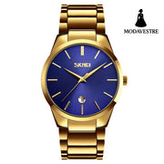 Moment Beauty Fashion Men’s Brand Watch Waterproof Korean Style Trendy Steel Band Quartz Watch H