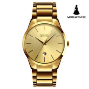 Moment Beauty Fashion Men’s Brand Watch Waterproof Korean Style Trendy Steel Band Quartz Watch J