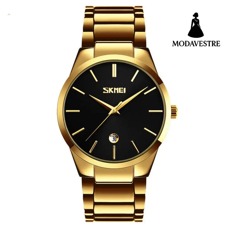Moment Beauty Fashion Men’s Brand Watch Waterproof Korean Style Trendy Steel Band Quartz Watch K