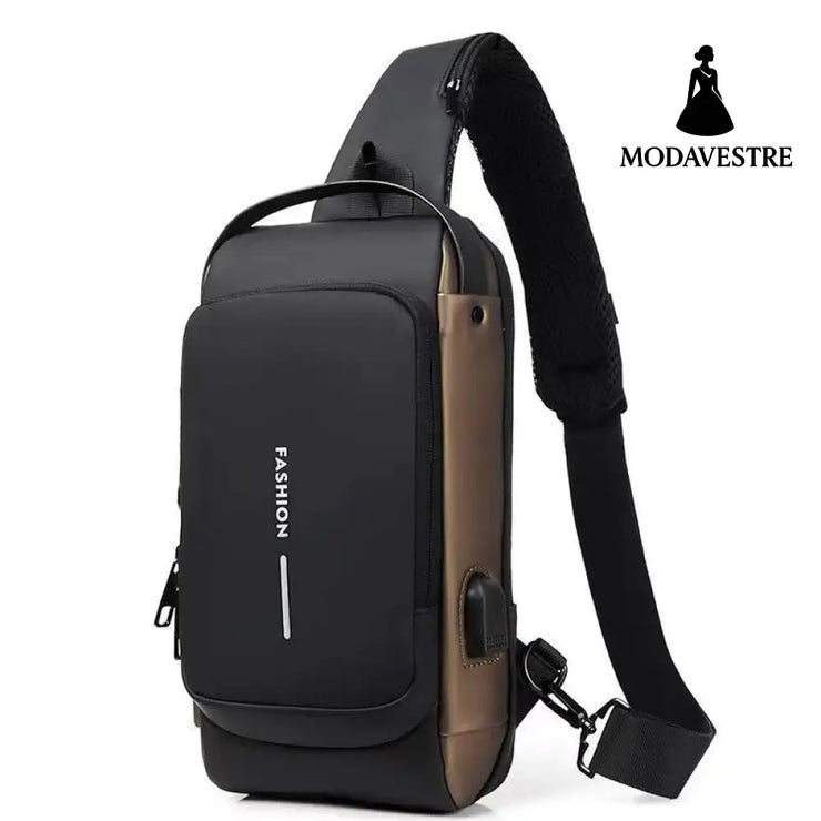 Motorcycle bag password anti-theft chest bag men’s shoulder bag large capacity casual men’s bag multifunctional