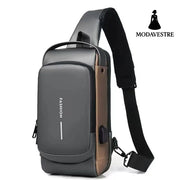 Motorcycle bag password anti-theft chest bag men’s shoulder bag large capacity casual men’s bag multifunctional