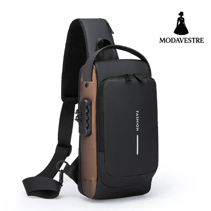 Motorcycle bag password anti-theft chest bag men’s shoulder bag large capacity casual men’s bag multifunctional