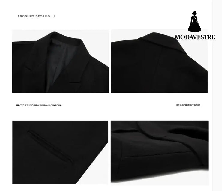 Mrcyc Woolen Coat Men’’s British Style Korean Fashion Winter Woolen Coat Medium Length Thickened Denim Windbreaker