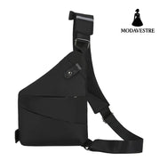 Multi functional sports waist bag single shoulder anti-theft bag lightweight and close fitting chest bag Black right