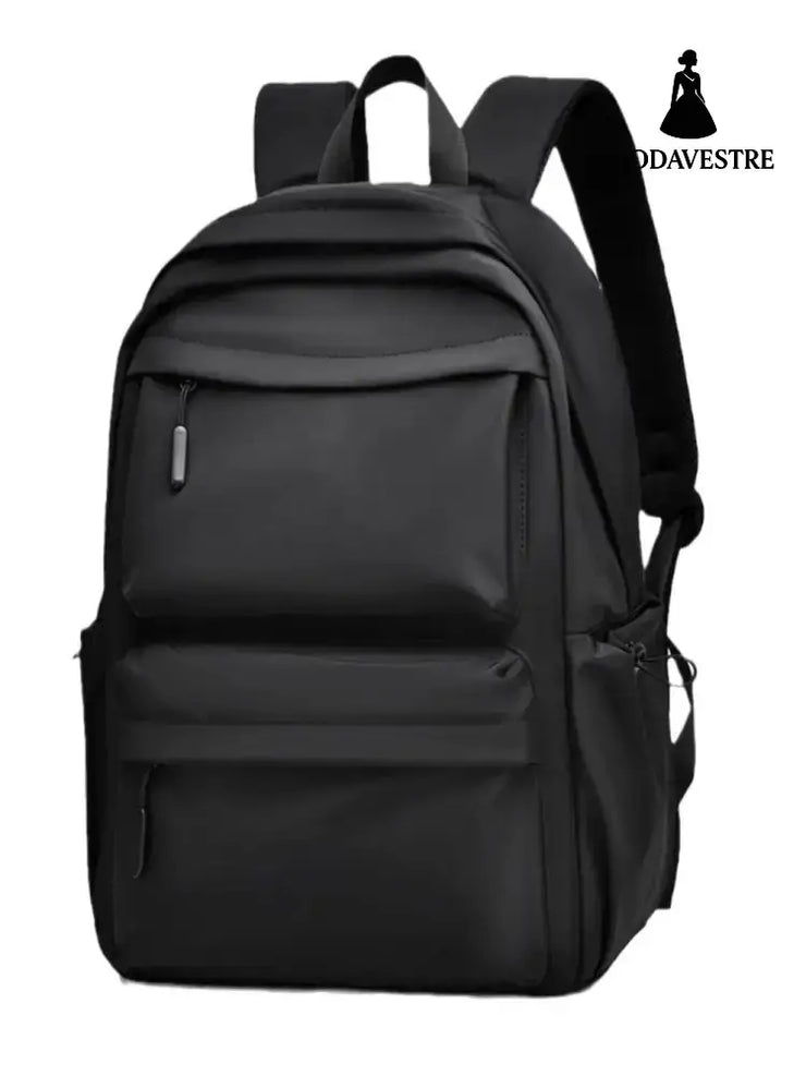 Multi Pocketed Adjustable Strap Backpack Bag Black / One Size