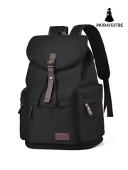 Multi Pockets Adjustable Strap Canvas Backpack Bag Black / One Size