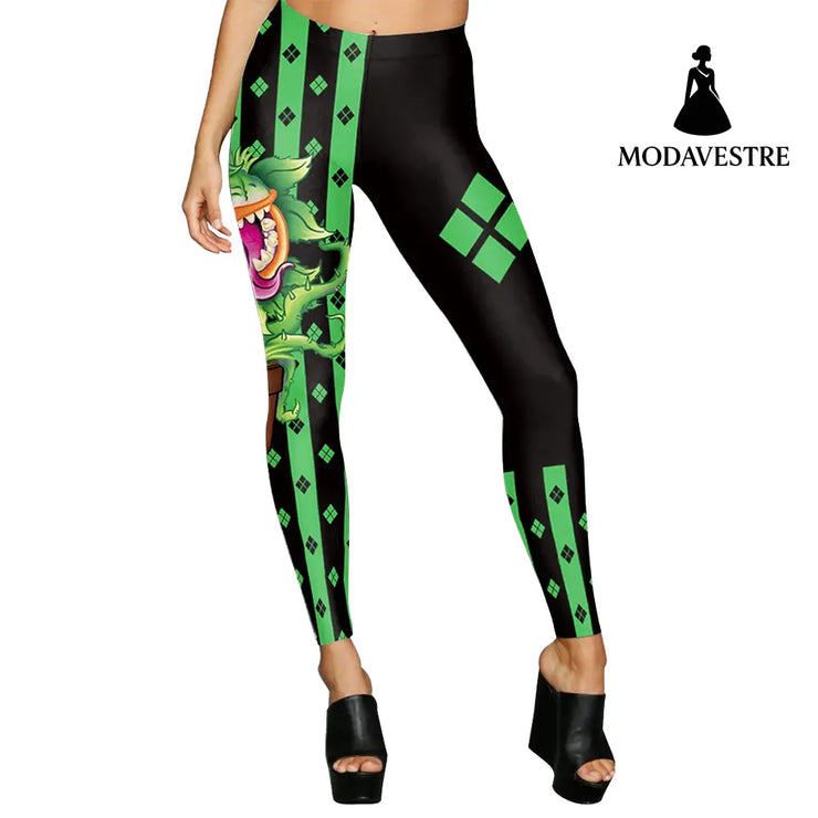 New Arrival Women Leggings Halloween Day Party Clown Cosplay Printed Leggins Pants 3D Digital Fitness Trousers - MODAVESTRE