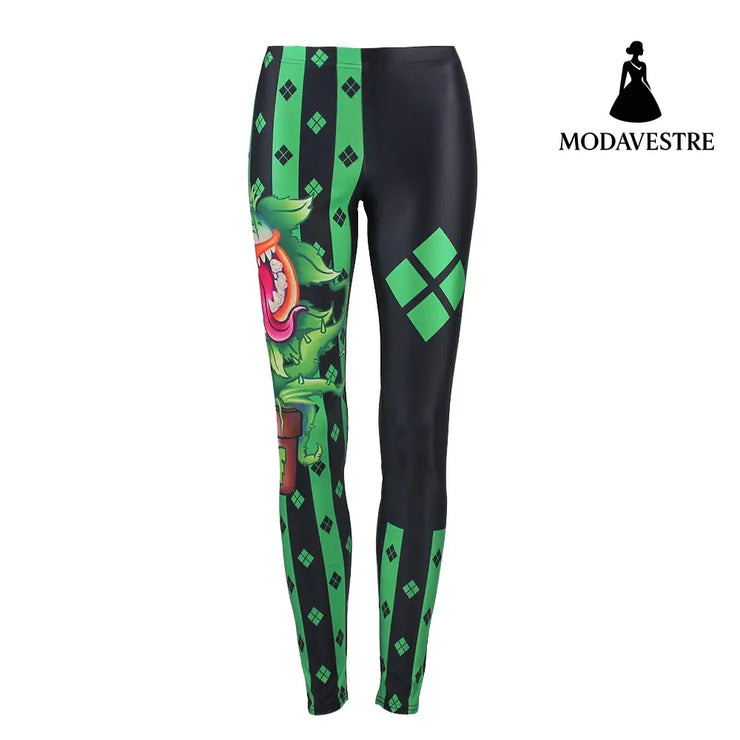 New Arrival Women Leggings Halloween Day Party Clown Cosplay Printed Leggins Pants 3D Digital Fitness Trousers - MODAVESTRE
