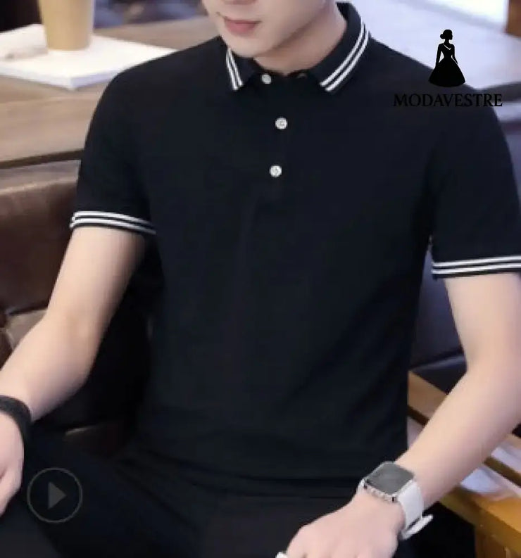 New Autumn Clothing Men Long Sleeved T-shirt Black / 3XL