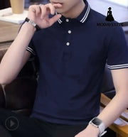 New Autumn Clothing Men Long Sleeved T-shirt Navy / 3XL