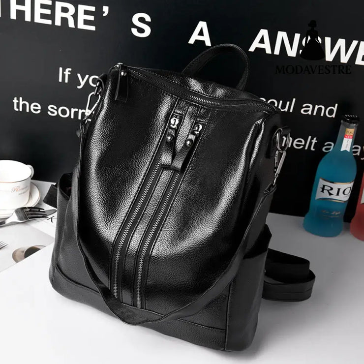 new backpack women s casual fashion handbag bag bag all-match tide Backpack Black