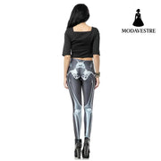 New Custom High Waist Leggins Black Leg Bone Skeleton Legins Printed Women Leggings Women Pant - MODAVESTRE