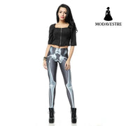New Custom High Waist Leggins Black Leg Bone Skeleton Legins Printed Women Leggings Women Pant - MODAVESTRE