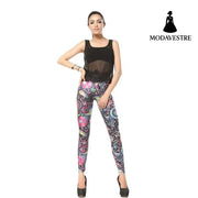 New Custom Legging 3d Digital High Waist Elastic Slim Legins Retro Cartoon Flower Print Leggins Women Leggings Pants - MODAVESTRE