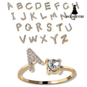 New Design Adjustable 26 Initial Letter Ring Fashion Jewelry For Women Simple Elegant Jewelry