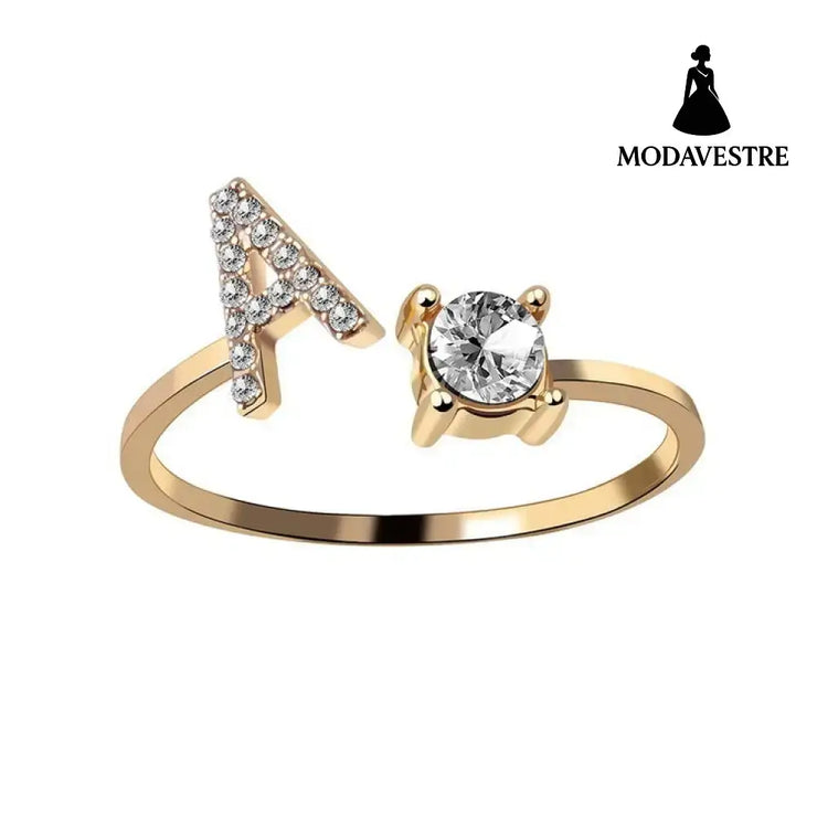 New Design Adjustable 26 Initial Letter Ring Fashion Jewelry For Women Simple Elegant Jewelry Gold / A