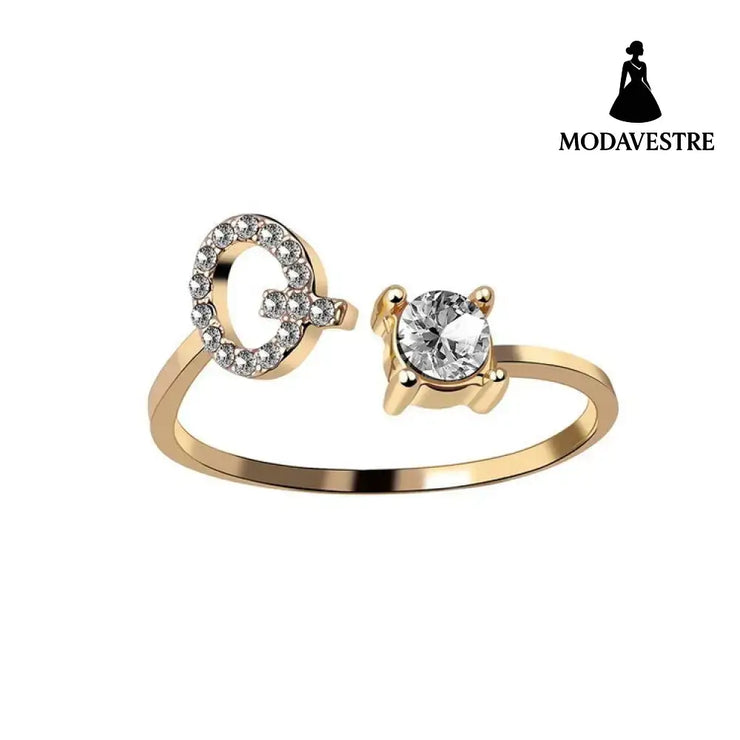 New Design Adjustable 26 Initial Letter Ring Fashion Jewelry For Women Simple Elegant Jewelry Gold / Q