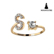 New Design Adjustable 26 Initial Letter Ring Fashion Jewelry For Women Simple Elegant Jewelry Gold / S