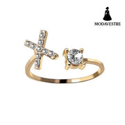 New Design Adjustable 26 Initial Letter Ring Fashion Jewelry For Women Simple Elegant Jewelry Gold / X