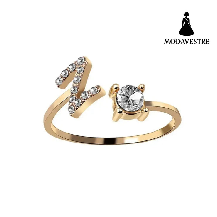 New Design Adjustable 26 Initial Letter Ring Fashion Jewelry For Women Simple Elegant Jewelry Gold / Z