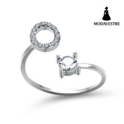 New Design Adjustable 26 Initial Letter Ring Fashion Jewelry For Women Simple Elegant Jewelry Silver / O