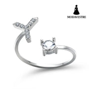 New Design Adjustable 26 Initial Letter Ring Fashion Jewelry For Women Simple Elegant Jewelry Silver / Y