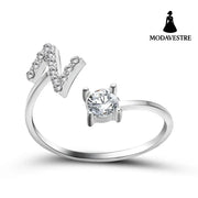 New Design Adjustable 26 Initial Letter Ring Fashion Jewelry For Women Simple Elegant Jewelry Silver / Z