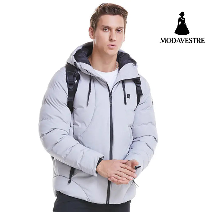 New Men Women Cotton Coat USB Smart Electric Heated Jackets Winter Thicken Down Hooded Outdoor Hiking Ski Clothing 7XL