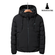 New Men Women Cotton Coat USB Smart Electric Heated Jackets Winter Thicken Down Hooded Outdoor Hiking Ski Clothing 7XL