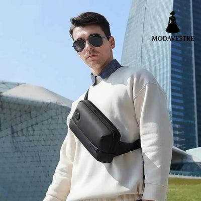 New multifunctional waist bag men’s fashionable crossbody bag simple and lightweight waterproof chest bag