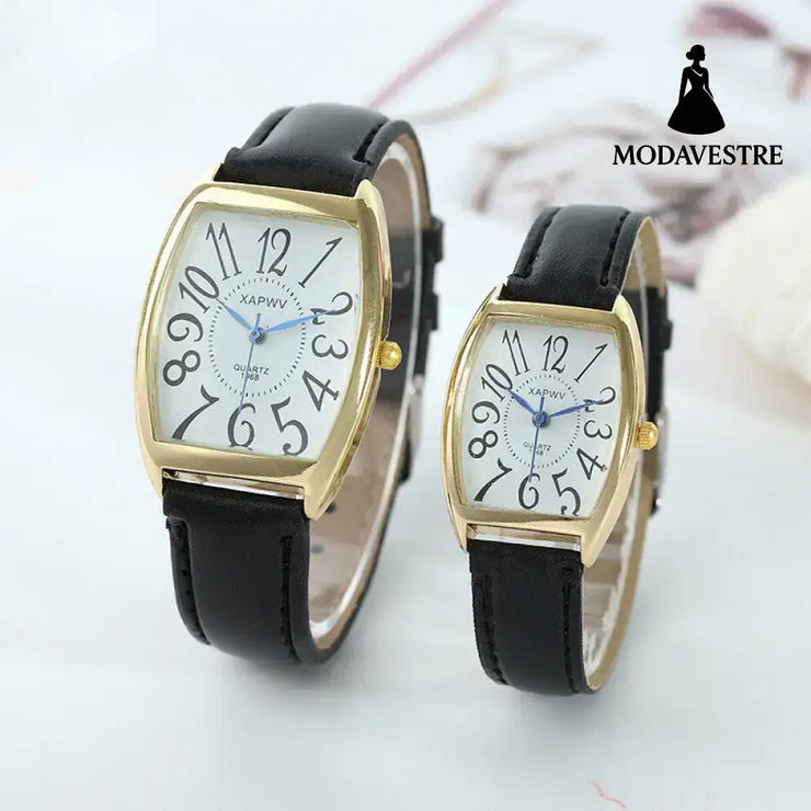 New Square Belt Watch Men Men’s Black With Gold