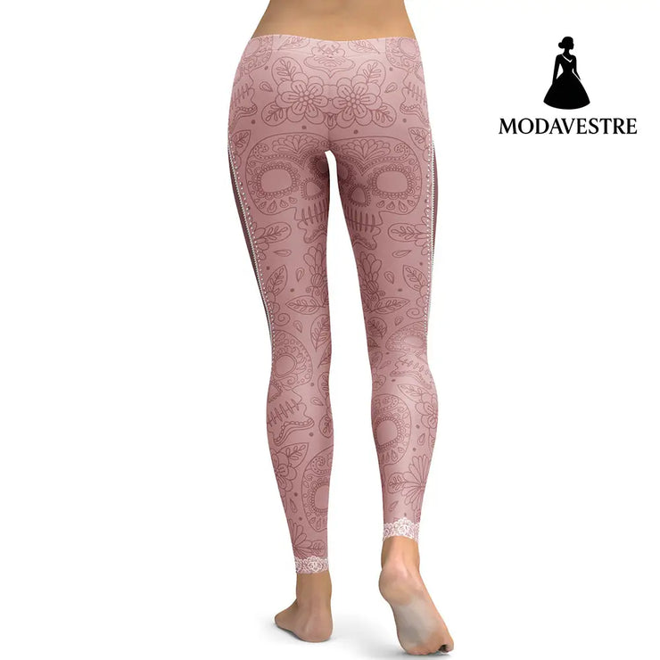 New Style Leggings Women Cool Muscle Legs Legging Zipper 3D Printing Leggins Pants High Waist Elasticity Legins - MODAVESTRE