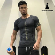 New Summer Casual Printing Tight-fitting Running Fitness Clothing For Men