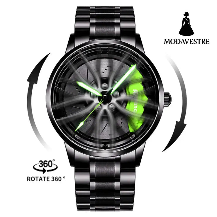 New Top Brand Luxury Mens Watches Stainless Steel Car Wheel Hub Quartz Watch For Men Military Sport Watch Relogio