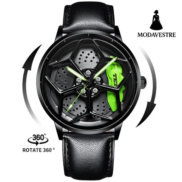 New Top Brand Luxury Mens Watches Stainless Steel Car Wheel Hub Quartz Watch For Men Military Sport Watch Relogio