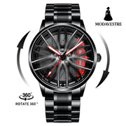 New Top Brand Luxury Mens Watches Stainless Steel Car Wheel Hub Quartz Watch For Men Military Sport Watch Relogio