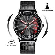 New Top Brand Luxury Mens Watches Stainless Steel Car Wheel Hub Quartz Watch For Men Military Sport Watch Relogio