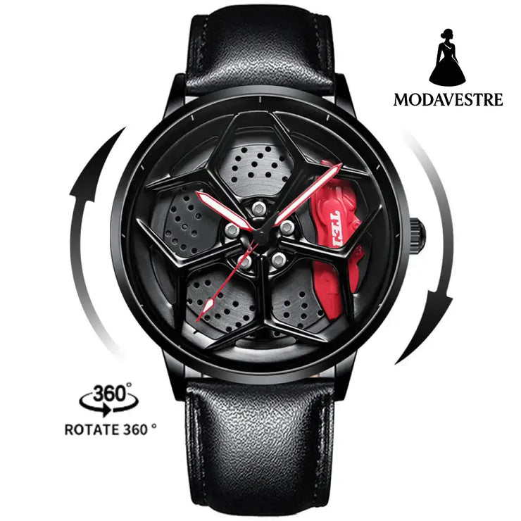 New Top Brand Luxury Mens Watches Stainless Steel Car Wheel Hub Quartz Watch For Men Military Sport Watch Relogio