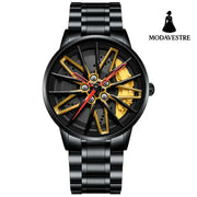 New Top Brand Luxury Mens Watches Stainless Steel Car Wheel Hub Quartz Watch For Men Military Sport Watch Relogio