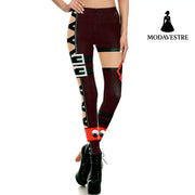 New  Women Leggings Ripple Digital Print Cool Belt Pattern Fashion Leggins Ripple Slim Elastic Workout Plus Size - MODAVESTRE