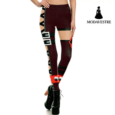 New  Women Leggings Ripple Digital Print Cool Belt Pattern Fashion Leggins Ripple Slim Elastic Workout Plus Size - MODAVESTRE