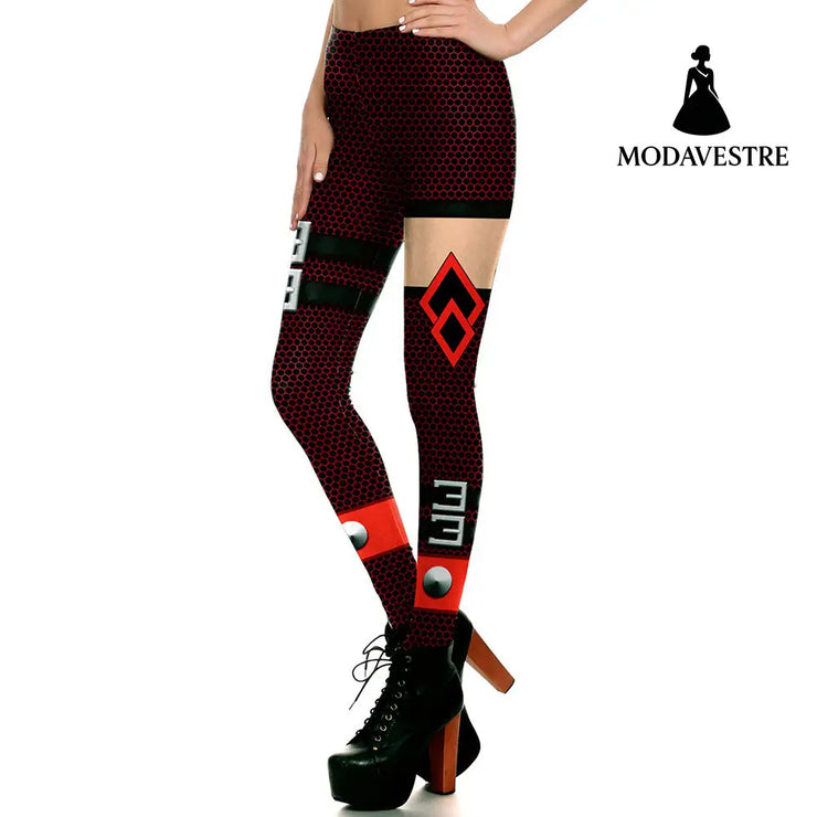 New  Women Leggings Ripple Digital Print Cool Belt Pattern Fashion Leggins Ripple Slim Elastic Workout Plus Size - MODAVESTRE