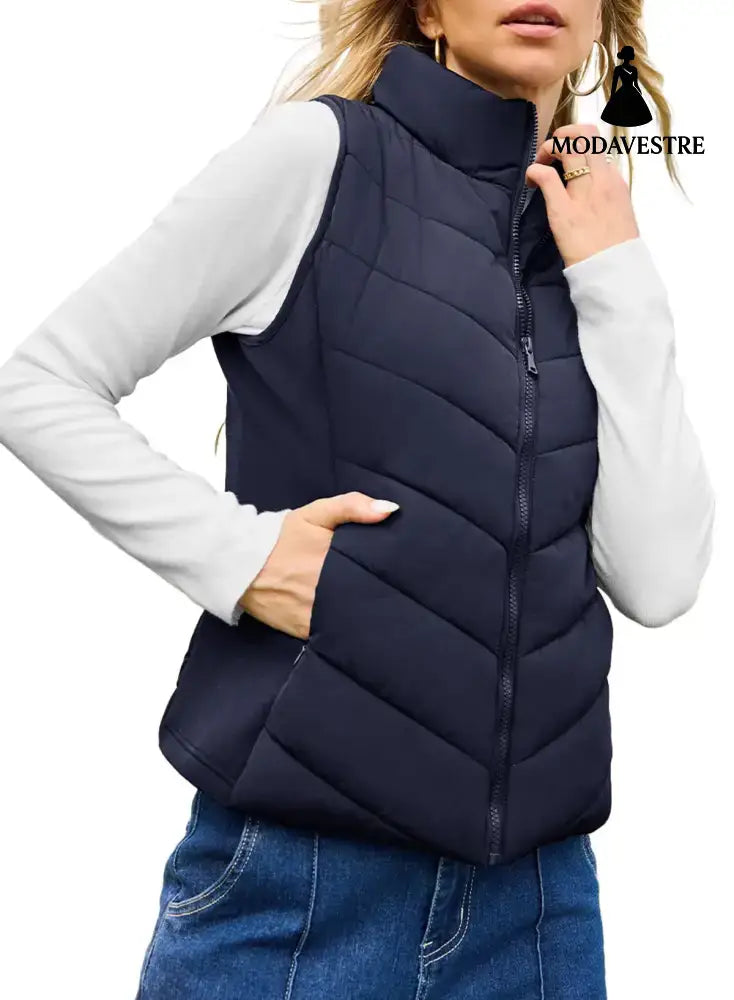 New Women’s Cotton Clothes Vest Navy Blue / L