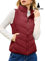 New Women’s Cotton Clothes Vest Wine Red / L