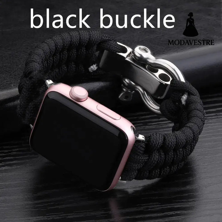 Nylon Sports Braided Steel Buckle Watch Black black buckle / 38to40mm Accessory
