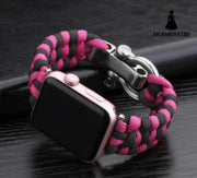 Nylon Sports Braided Steel Buckle Watch Black Pink / 38to40mm Accessory