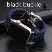 Nylon Sports Braided Steel Buckle Watch Blue black buckle / 38to40mm Accessory