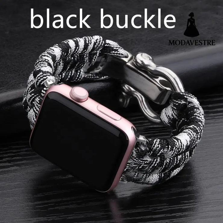 Nylon Sports Braided Steel Buckle Watch Camouflage black black buckle / 38to40mm Accessory